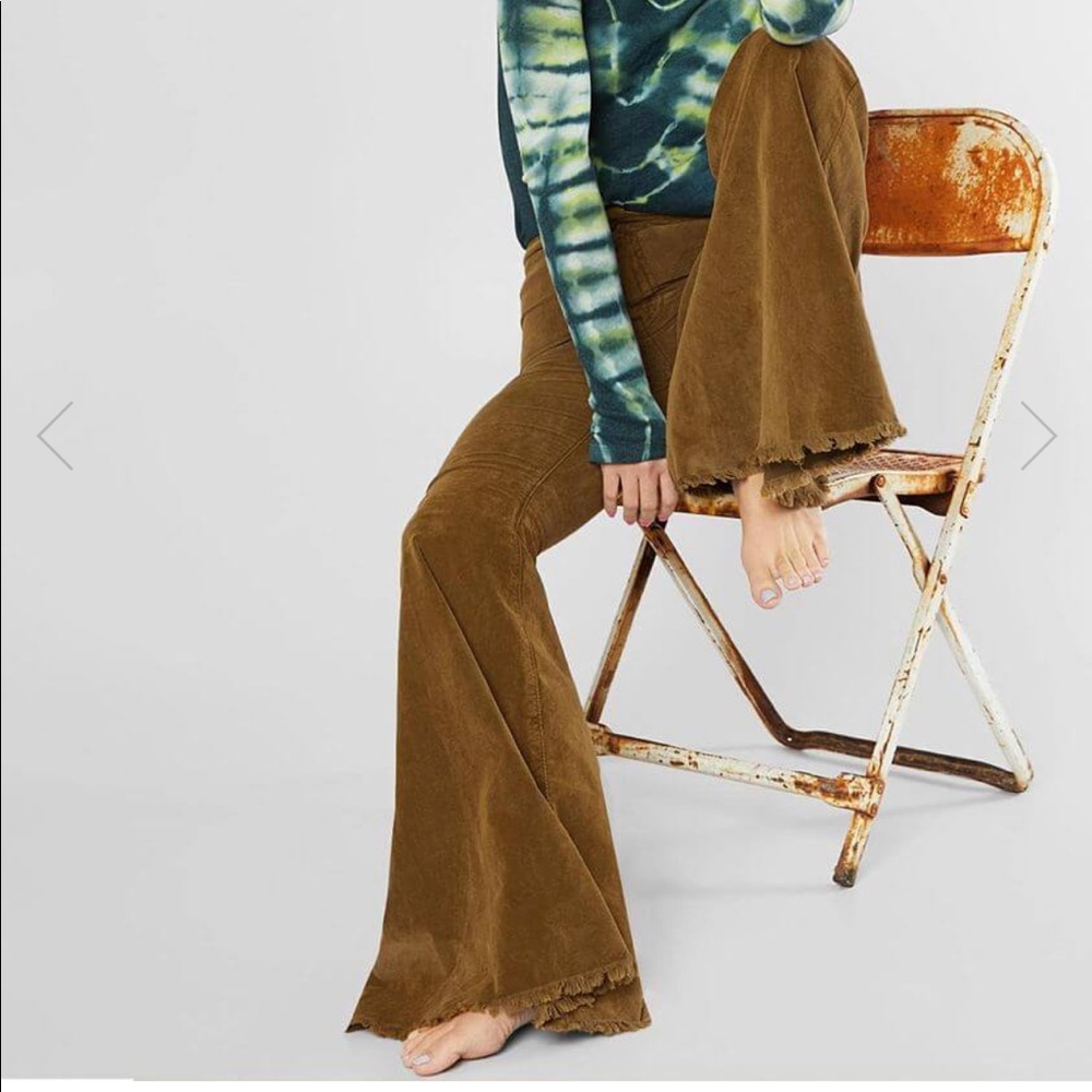 Free People Corduroy Flare Stretch Bell Bottoms